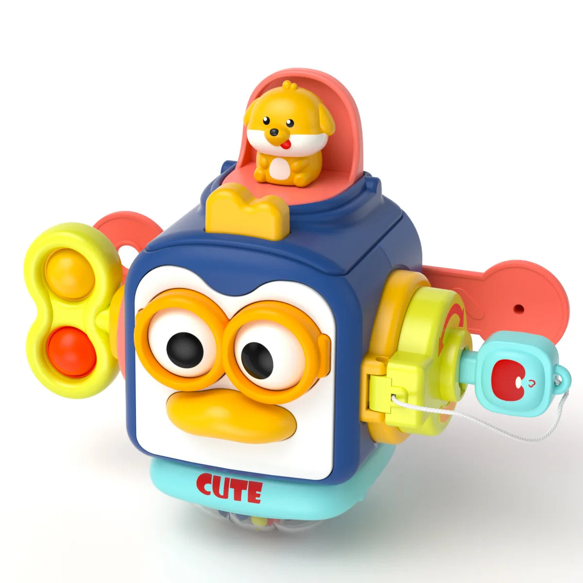 Baby Busy Board Würfel – Montessori Sensorikspielzeug für Kleinkinder | Lernspielzeug zur Förderung der Feinmotorik und ideal für unterwegs ab 1 Jahr