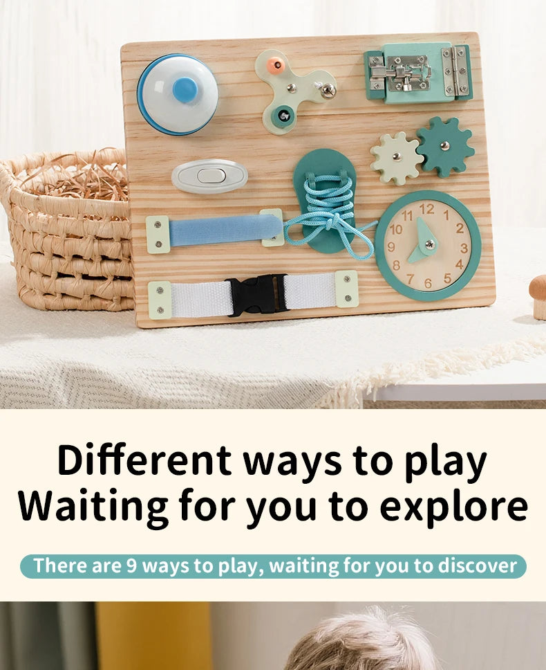 Montessori Lenkrad Busy Board aus Holz – Spielspaß für kleine Autofans