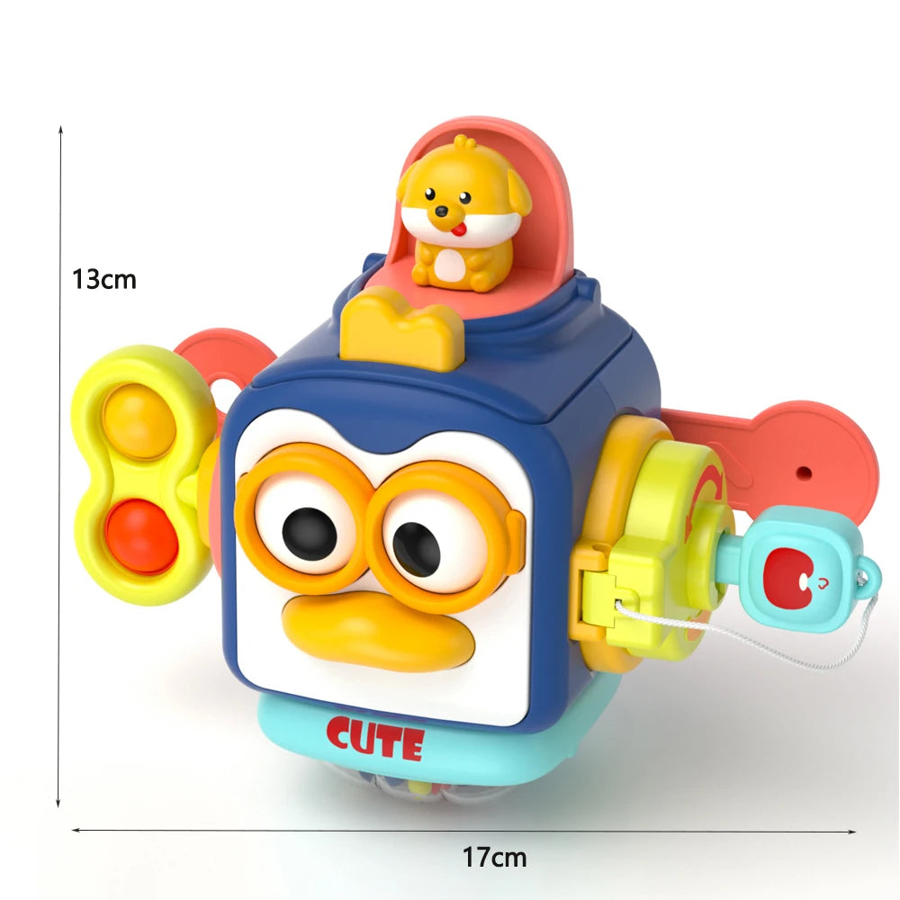 Baby Busy Board Würfel – Montessori Sensorikspielzeug für Kleinkinder | Lernspielzeug zur Förderung der Feinmotorik und ideal für unterwegs ab 1 Jahr