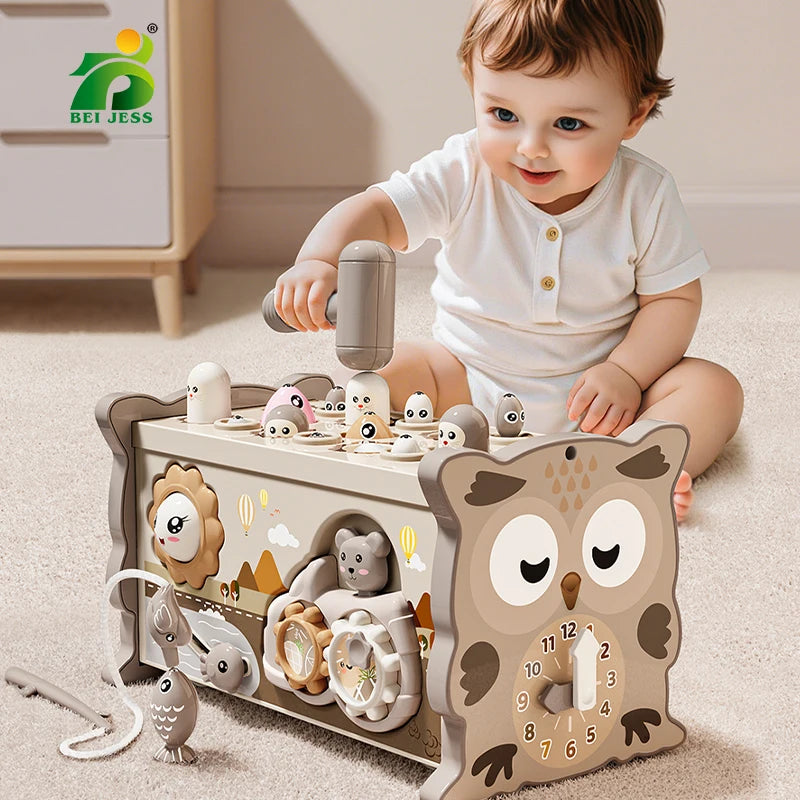 Montessori Eulen-Aktivitätswürfel – 10-in-1 Lernspielzeug für Motorik, Kreativität & Konzentration ab 1-6 Jahre