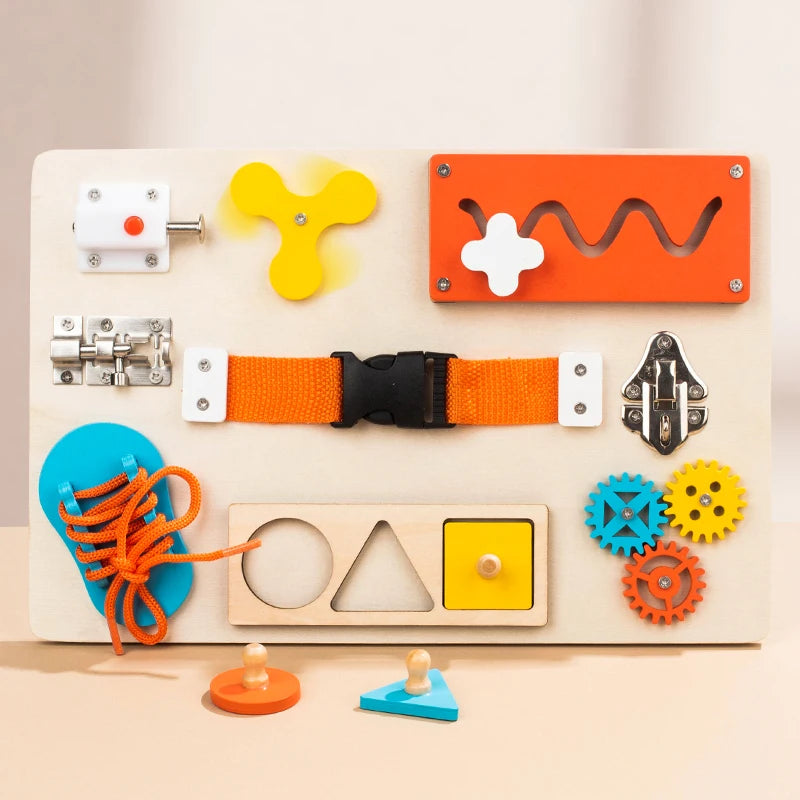 Montessori Lenkrad Busy Board aus Holz – Spielspaß für kleine Autofans