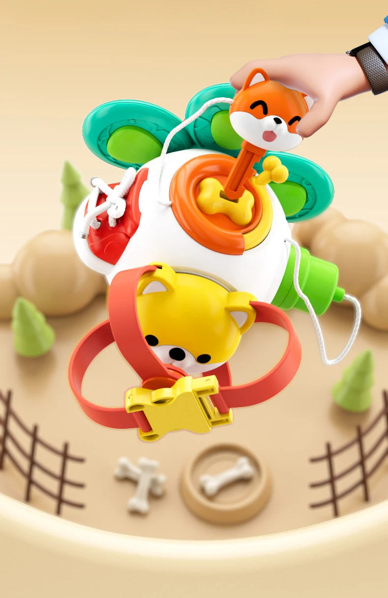 Baby Busy Board Würfel – Montessori Sensorikspielzeug für Kleinkinder | Lernspielzeug zur Förderung der Feinmotorik und ideal für unterwegs ab 1 Jahr