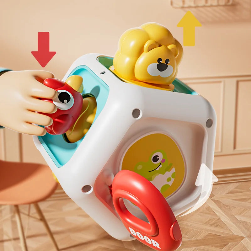 Baby Busy Board Würfel – Montessori Sensorikspielzeug für Kleinkinder | Lernspielzeug zur Förderung der Feinmotorik und ideal für unterwegs ab 1 Jahr