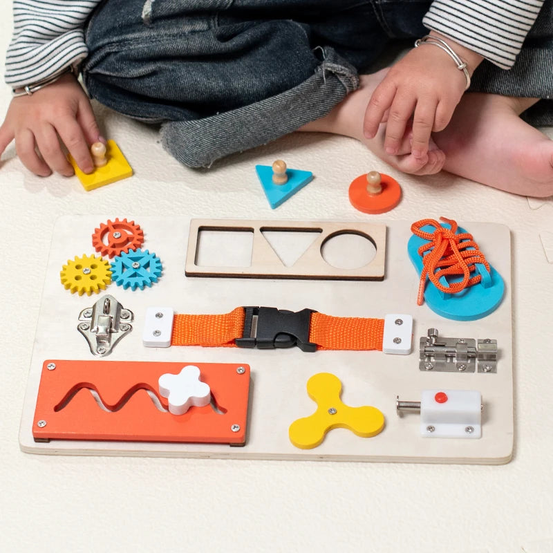 Montessori Lenkrad Busy Board aus Holz – Spielspaß für kleine Autofans