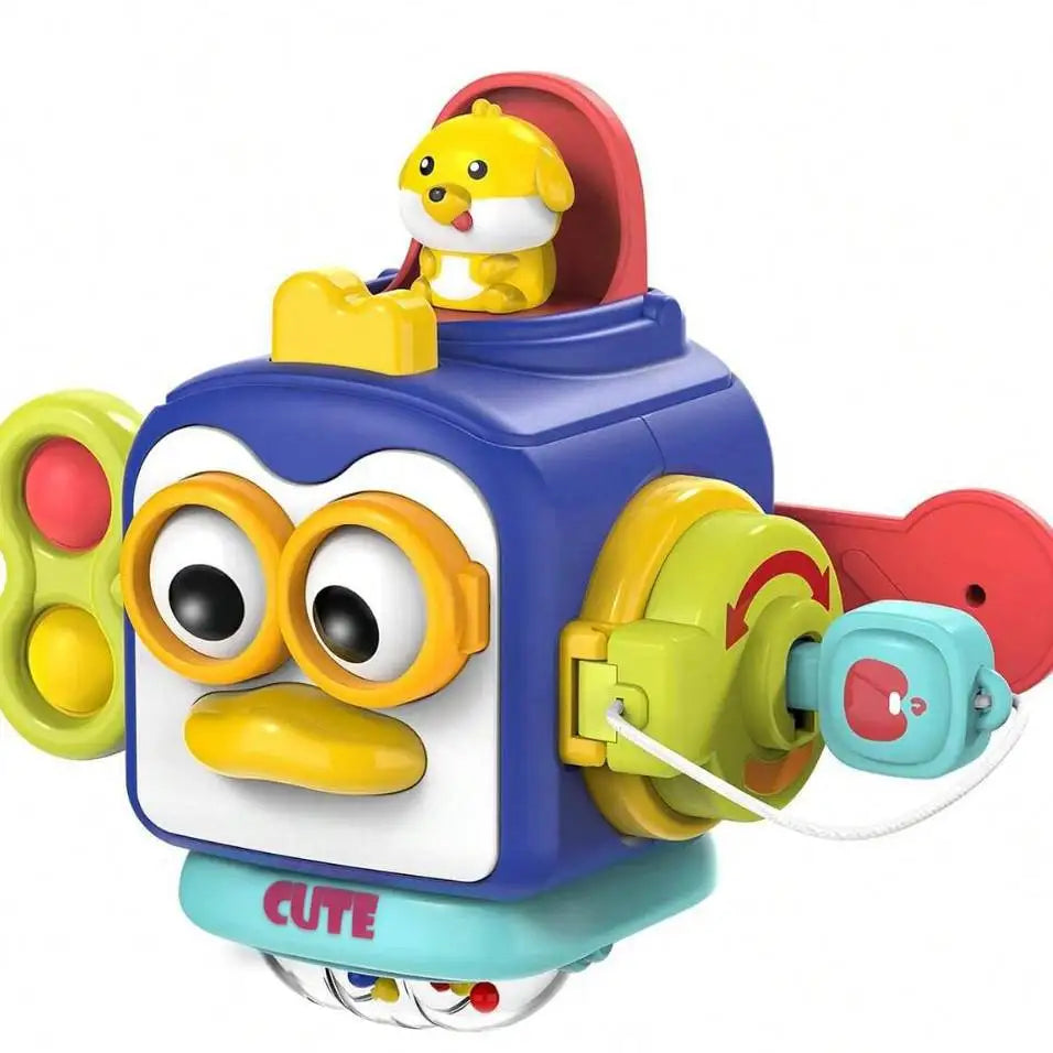 Baby Busy Board Würfel – Montessori Sensorikspielzeug für Kleinkinder | Lernspielzeug zur Förderung der Feinmotorik und ideal für unterwegs ab 1 Jahr