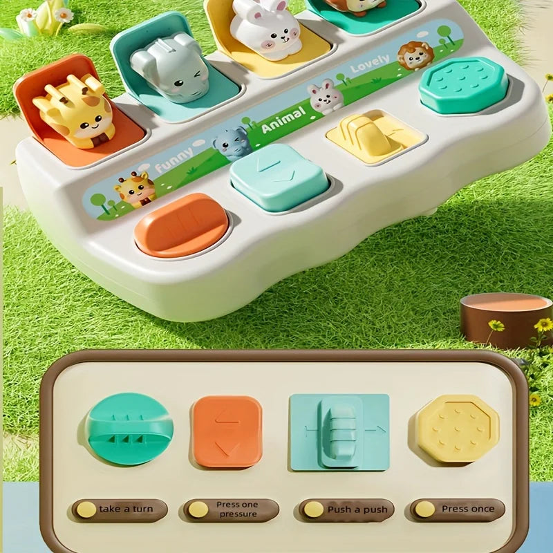 Montessori Pop-Up Tierspielzeug – Lernbox zur Förderung von Logik & Motorik | Perfektes Geschenk für Kinder ab 0 Jahren