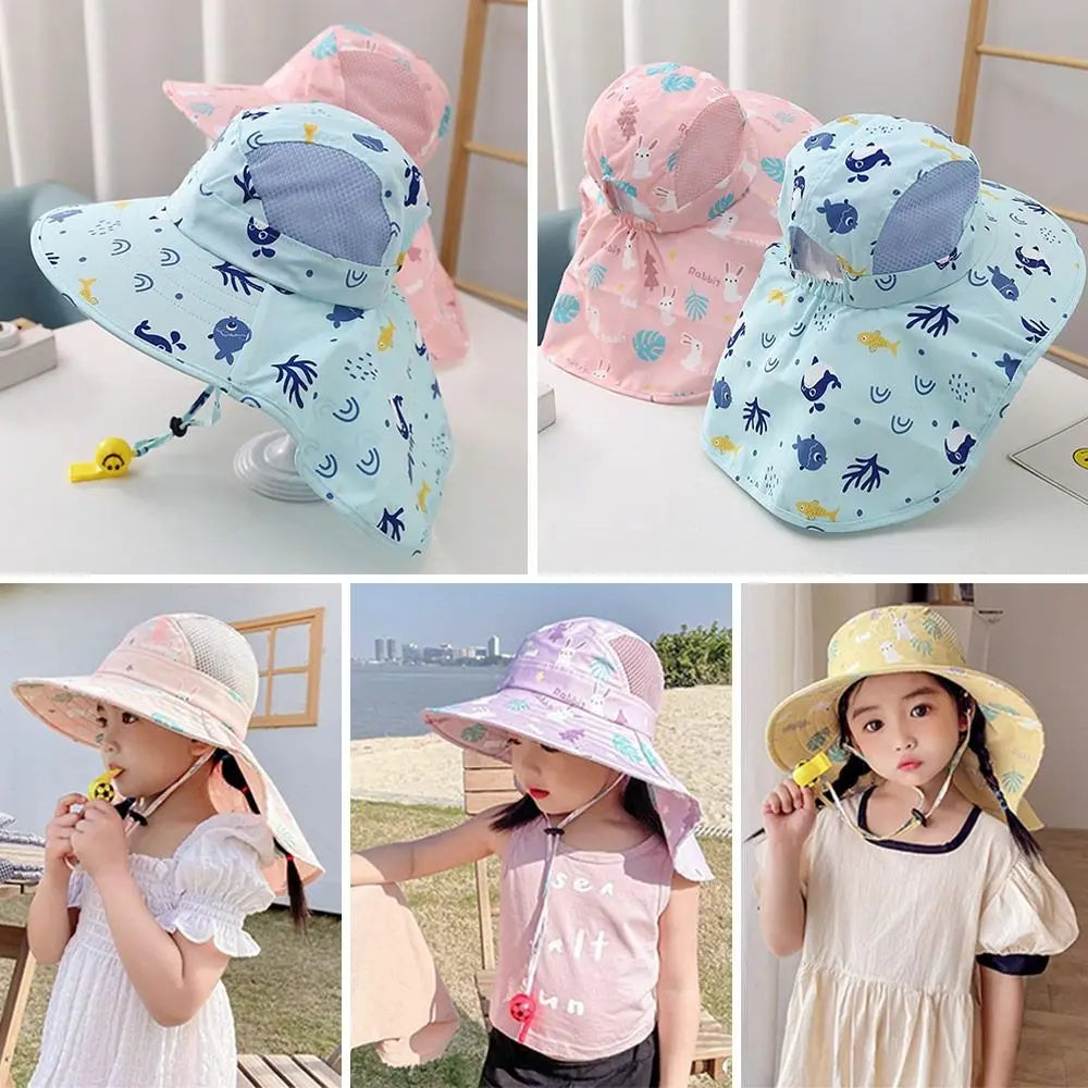 Kinder-Sonnenhut mit Trillerpfeife – Verstellbarer Bucket Hat für Kinder von 3–10 Jahren