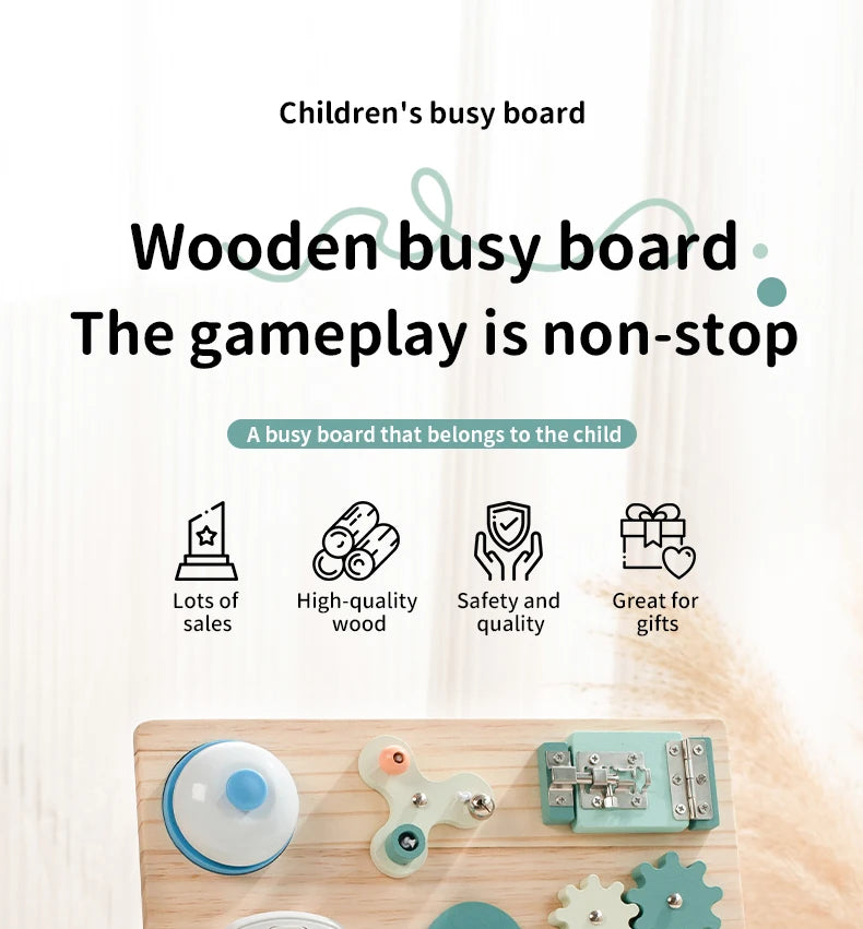 Montessori Lenkrad Busy Board aus Holz – Spielspaß für kleine Autofans