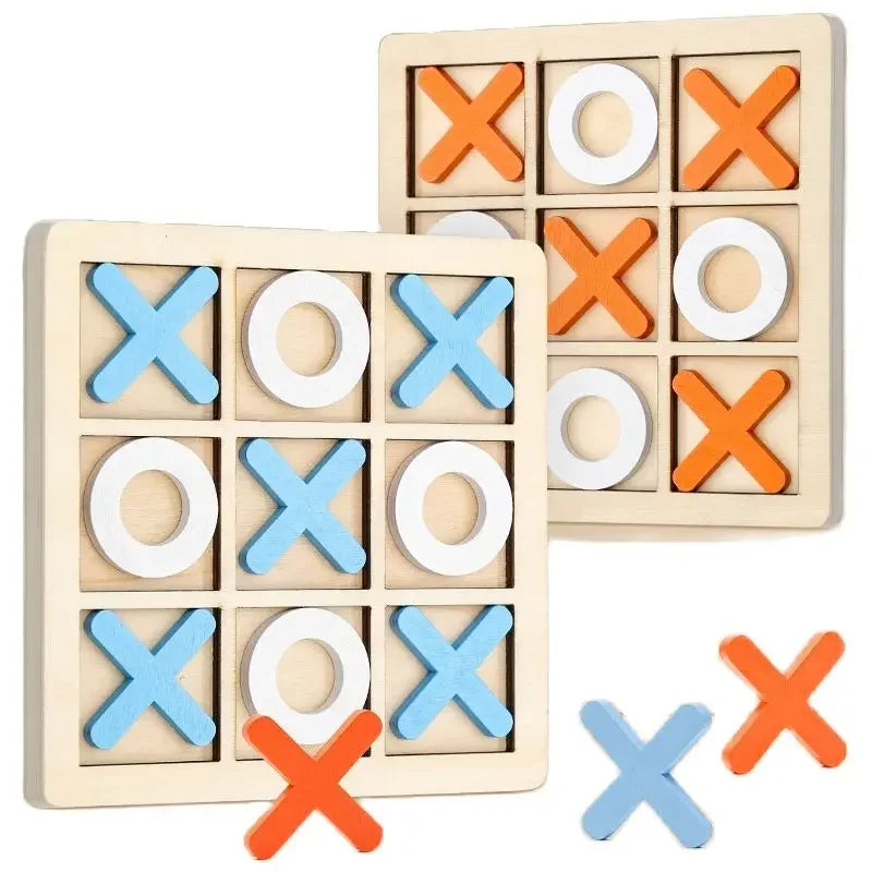 Montessori XO Holzspiel – Tic-Tac-Toe Lernspiel für Konzentration & logisches Denken ab 3 Jahre