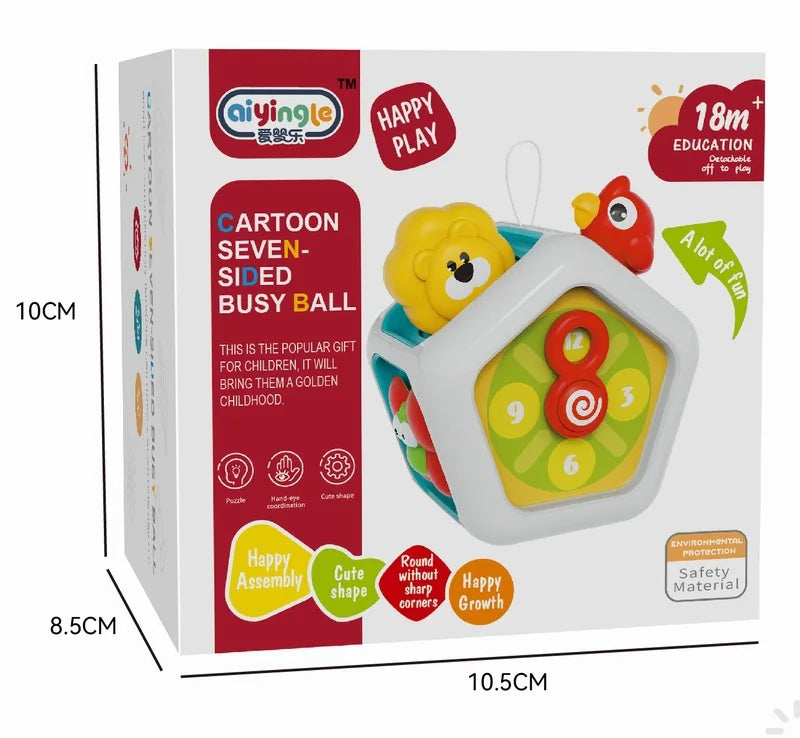 Baby Busy Board Würfel – Montessori Sensorikspielzeug für Kleinkinder | Lernspielzeug zur Förderung der Feinmotorik und ideal für unterwegs ab 1 Jahr