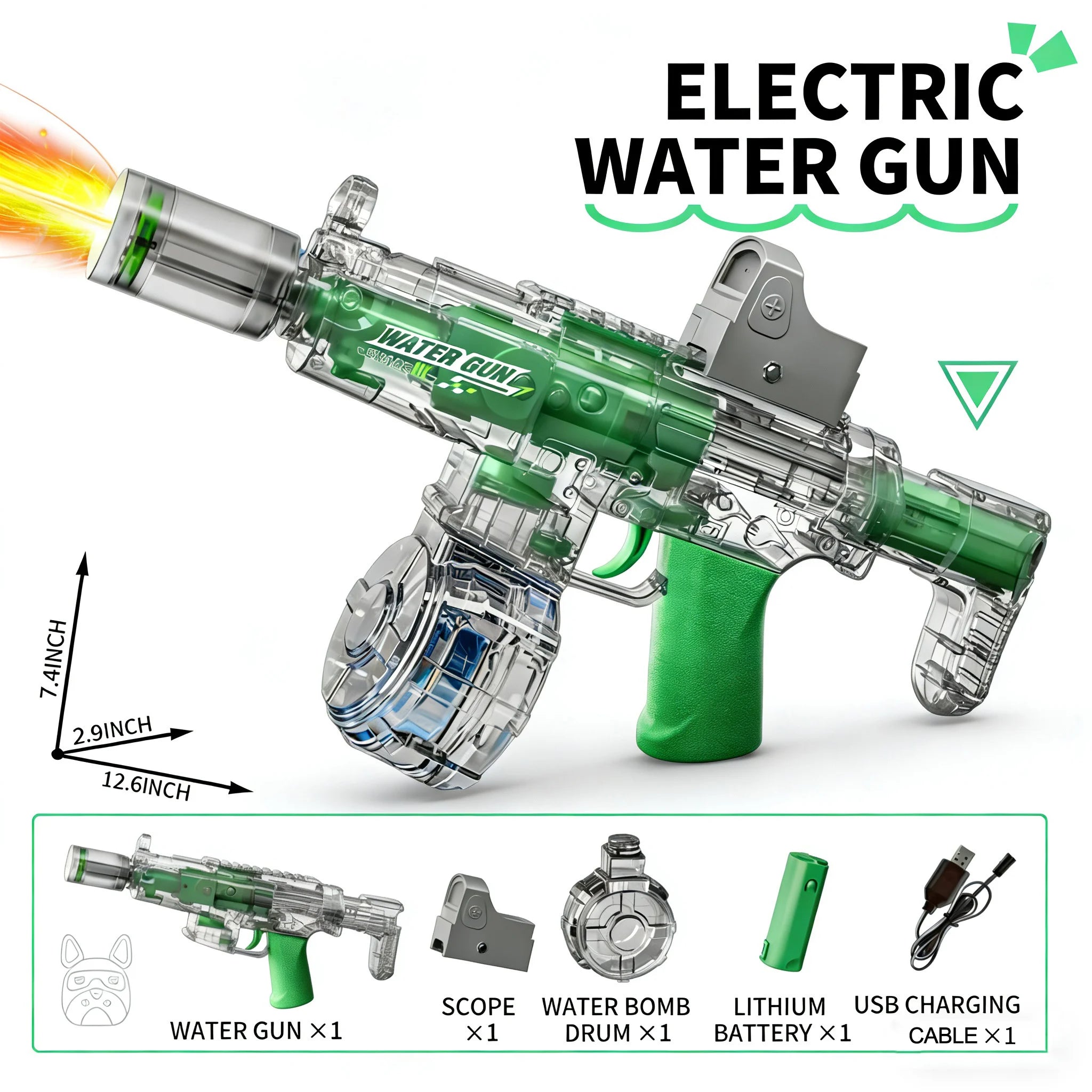Elektrische Wasserpistole für Kinder – Wiederaufladbare automatische Wasserpistole für Outdoor-Spaß ab 15,90€