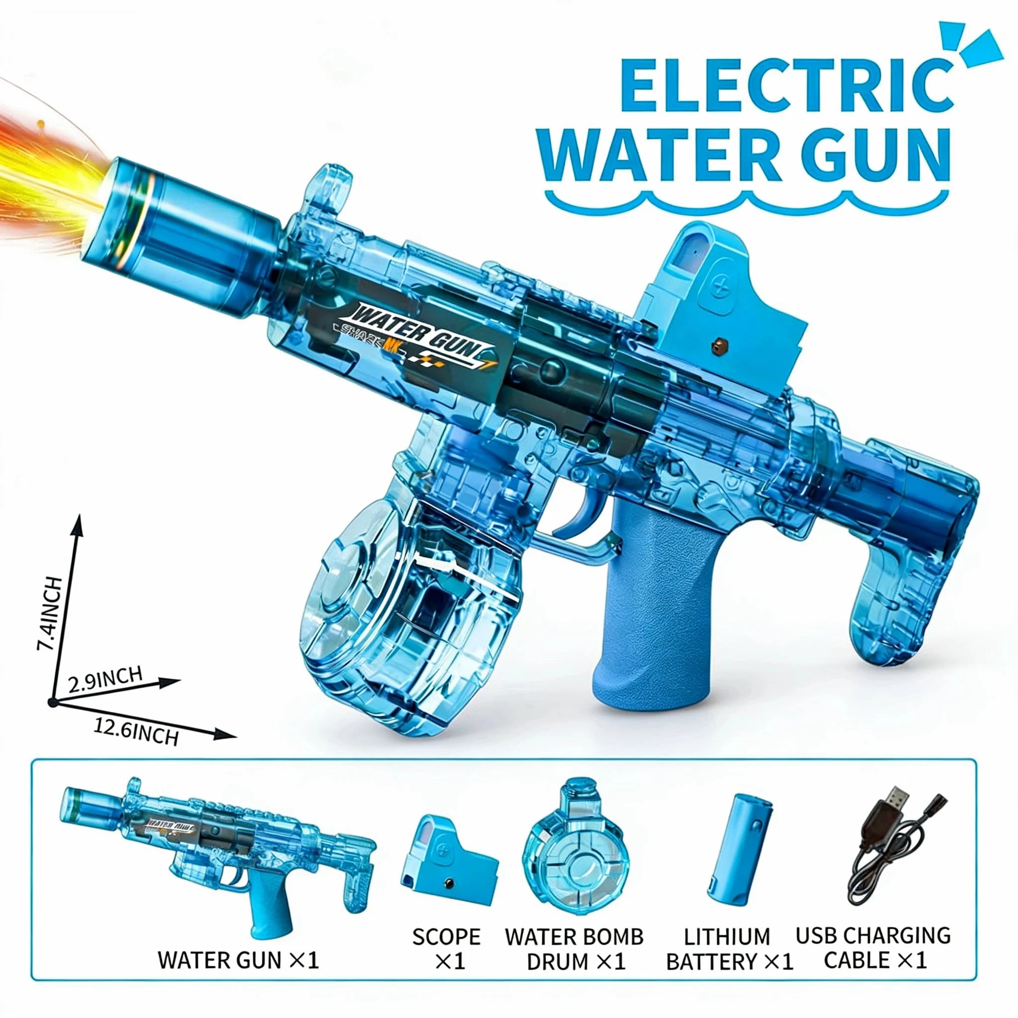 Elektrische Wasserpistole für Kinder – Wiederaufladbare automatische Wasserpistole für Outdoor-Spaß ab 15,90€