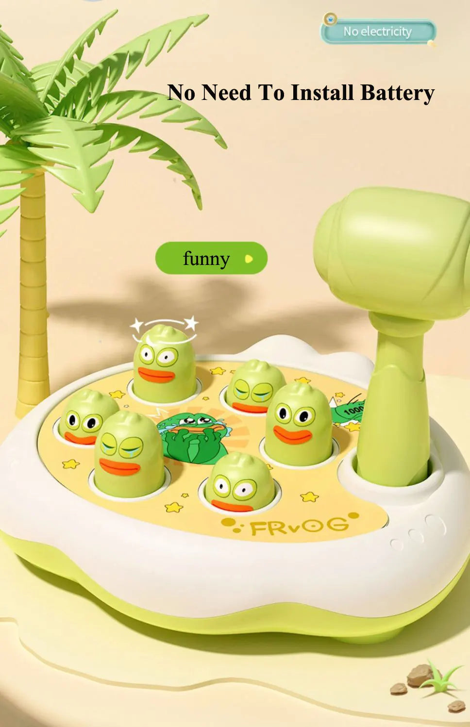 Montessori Lernspielzeug für Kleinkinder – Ente, Frosch oder Schwein mit Hammer | Fördert Motorik & spielerisches Lernen