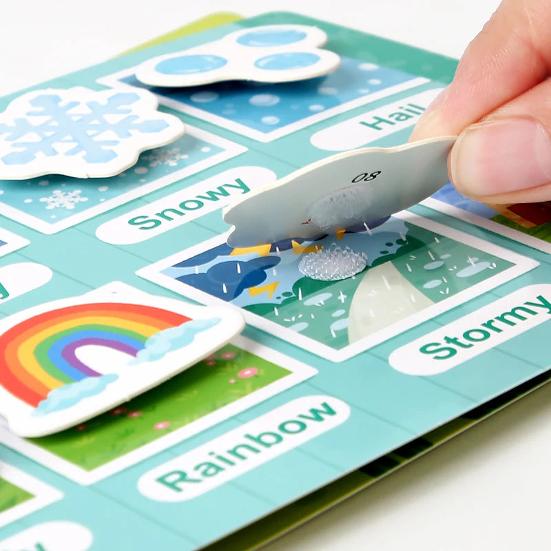 Montessori Szenen-Stickerbuch – Wiederverwendbares Lernspielzeug zur Förderung von Kreativität & Motorik ab 3 Jahren