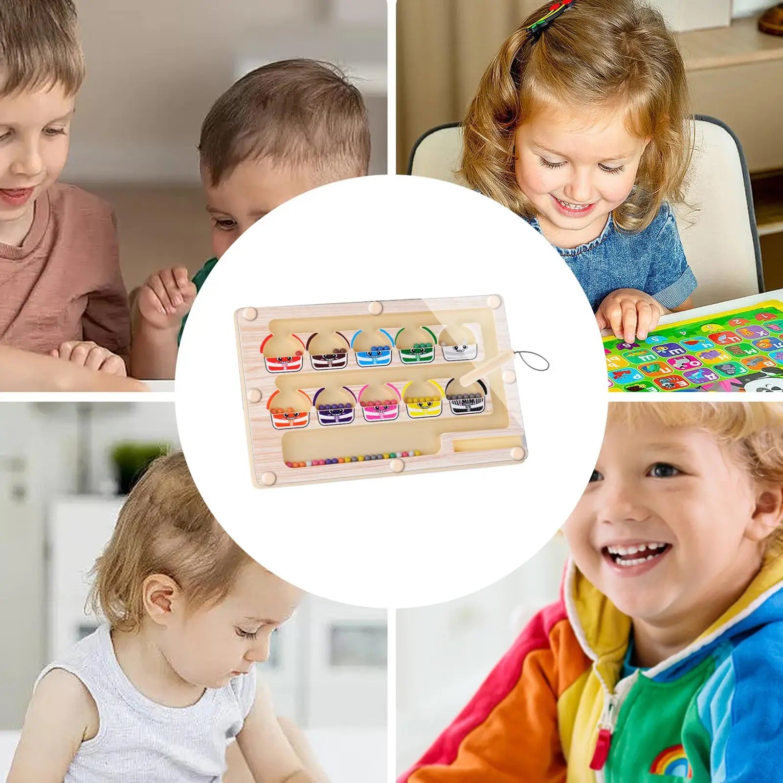 Magnetisches Montessori Farb- & Zahlenlabyrinth – Lernspiel zur Förderung von Motorik & Konzentration ab 3 Jahre