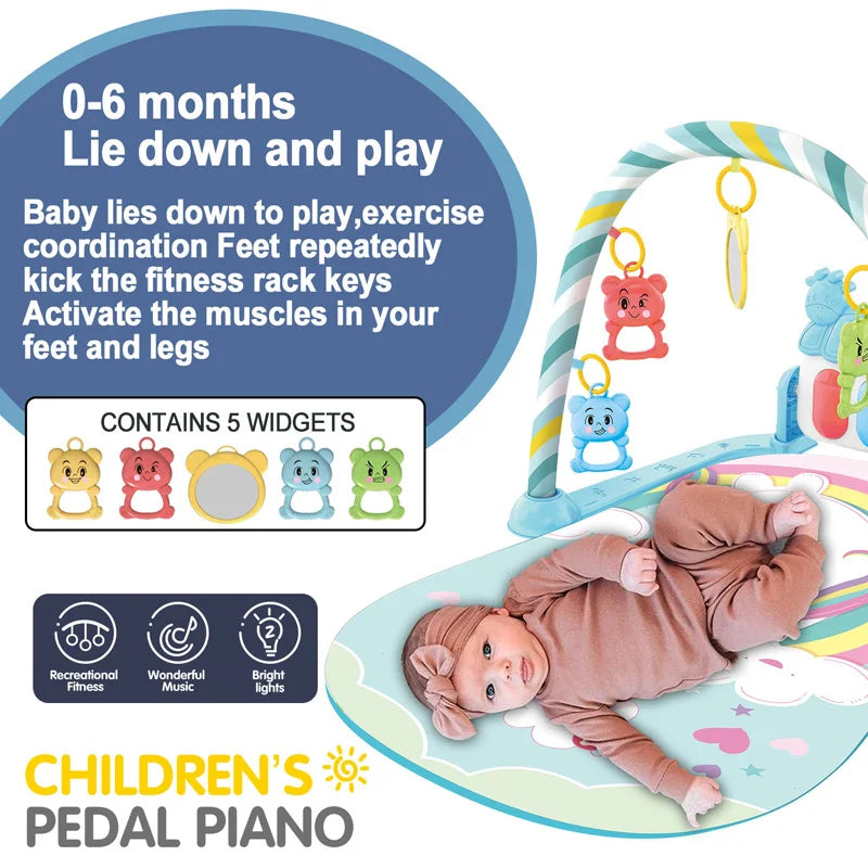 Baby-Spielbogen mit Musik & Piano – Krabbeldecke und Spielmatte ab Geburt