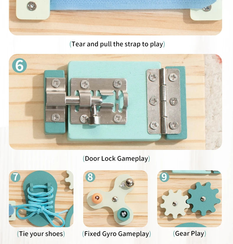 Montessori Lenkrad Busy Board aus Holz – Spielspaß für kleine Autofans