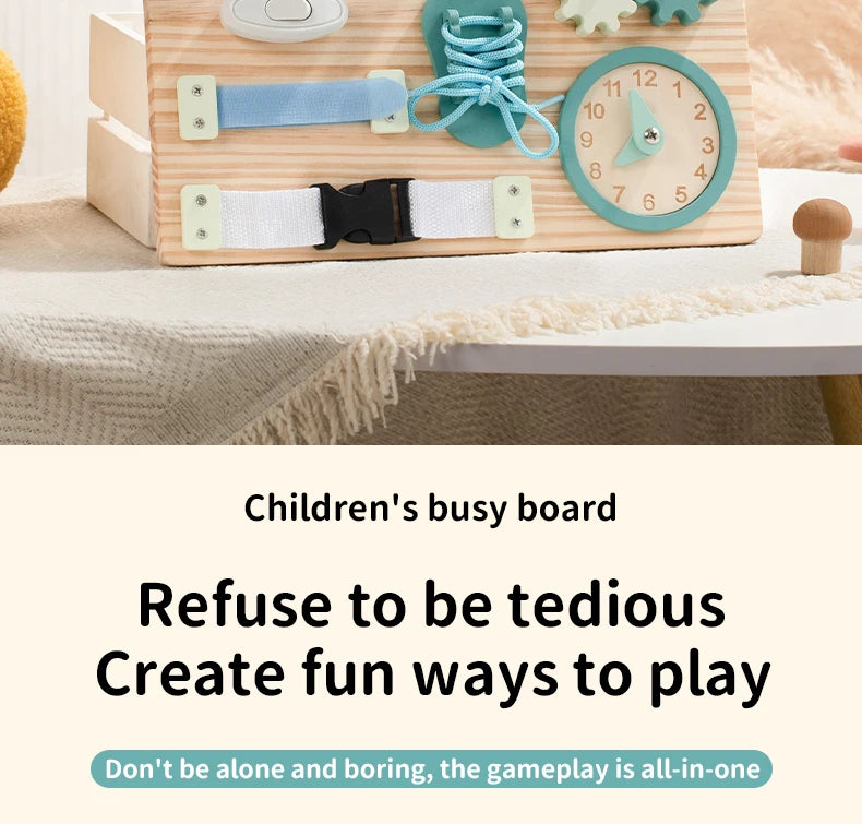 Montessori Lenkrad Busy Board aus Holz – Spielspaß für kleine Autofans