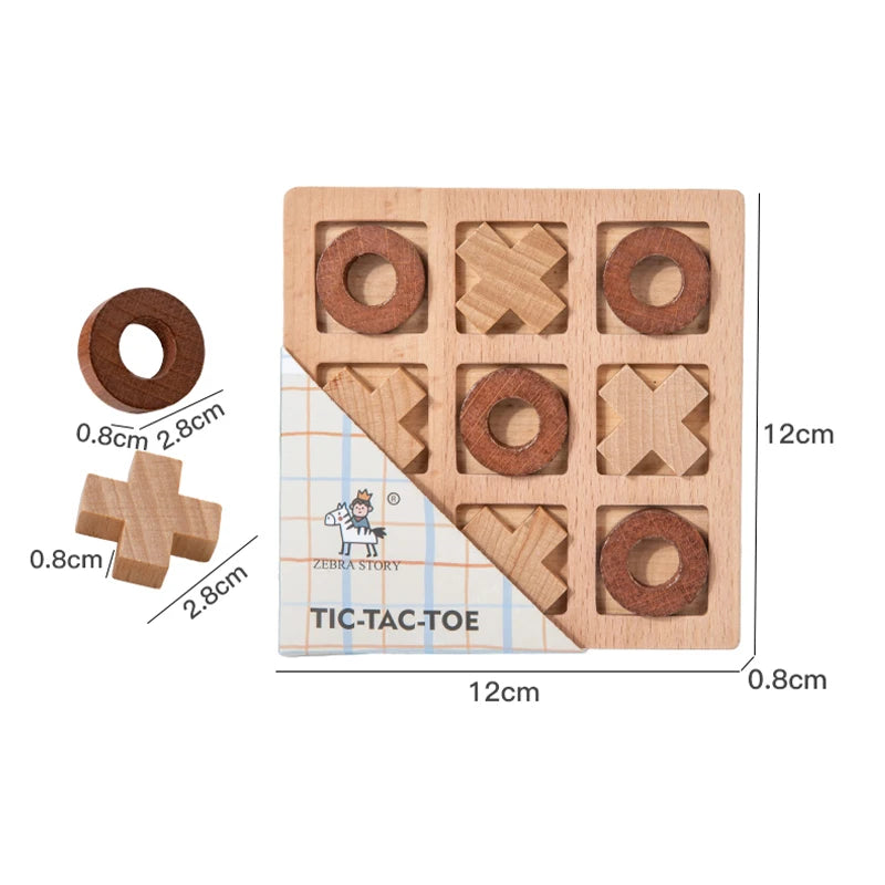 Montessori XO Holzspiel – Tic-Tac-Toe Lernspiel für Konzentration & logisches Denken ab 3 Jahre
