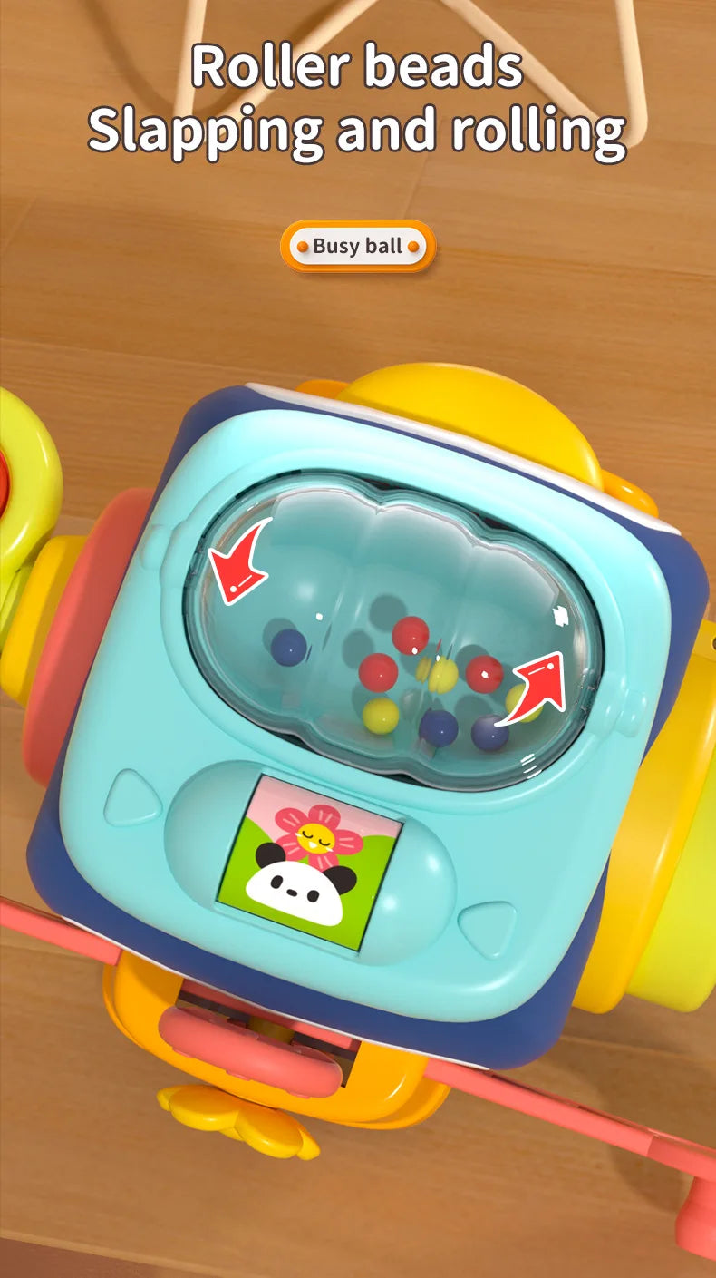 Baby Busy Board Würfel – Montessori Sensorikspielzeug für Kleinkinder | Lernspielzeug zur Förderung der Feinmotorik und ideal für unterwegs ab 1 Jahr