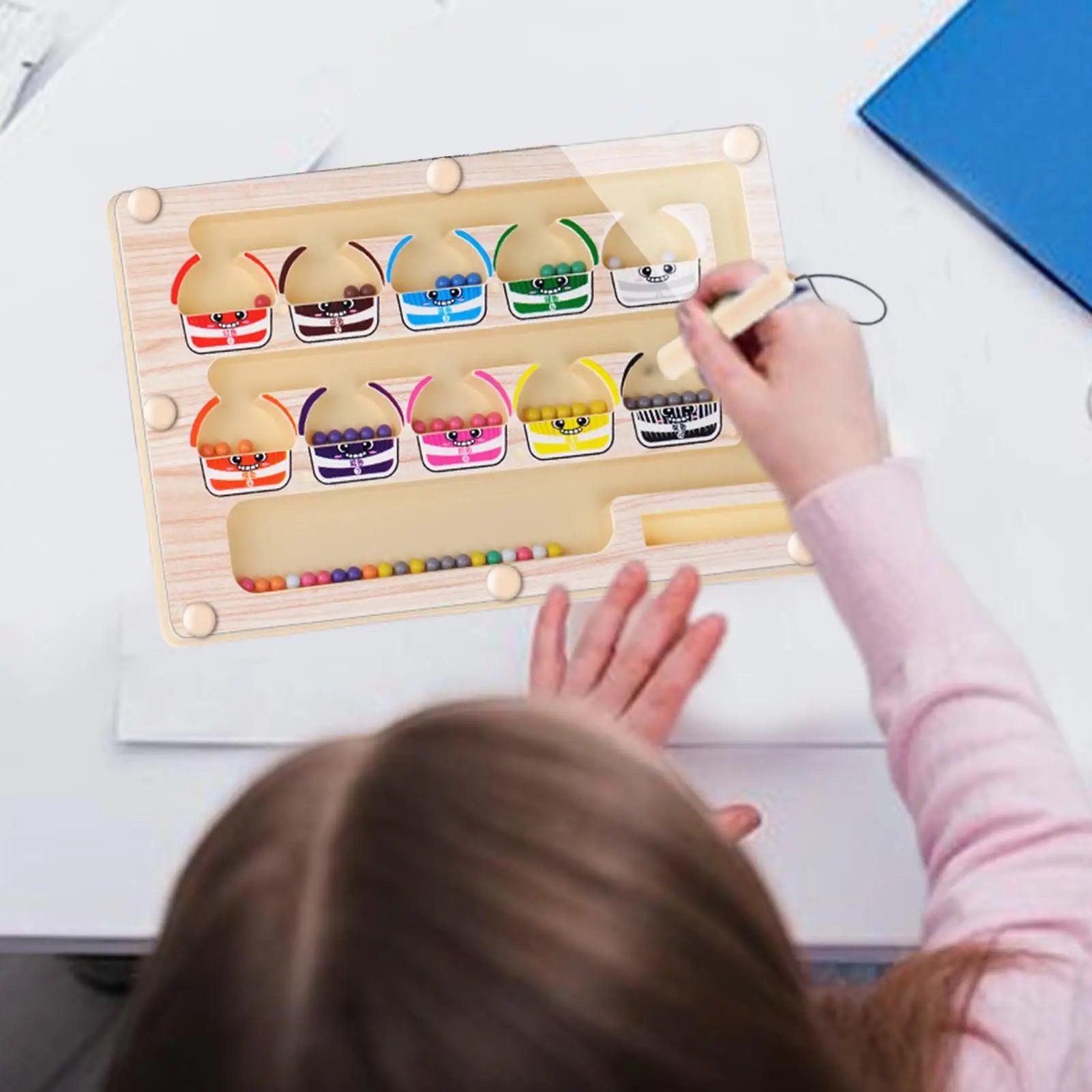 Magnetisches Montessori Farb- & Zahlenlabyrinth – Lernspiel zur Förderung von Motorik & Konzentration ab 3 Jahre
