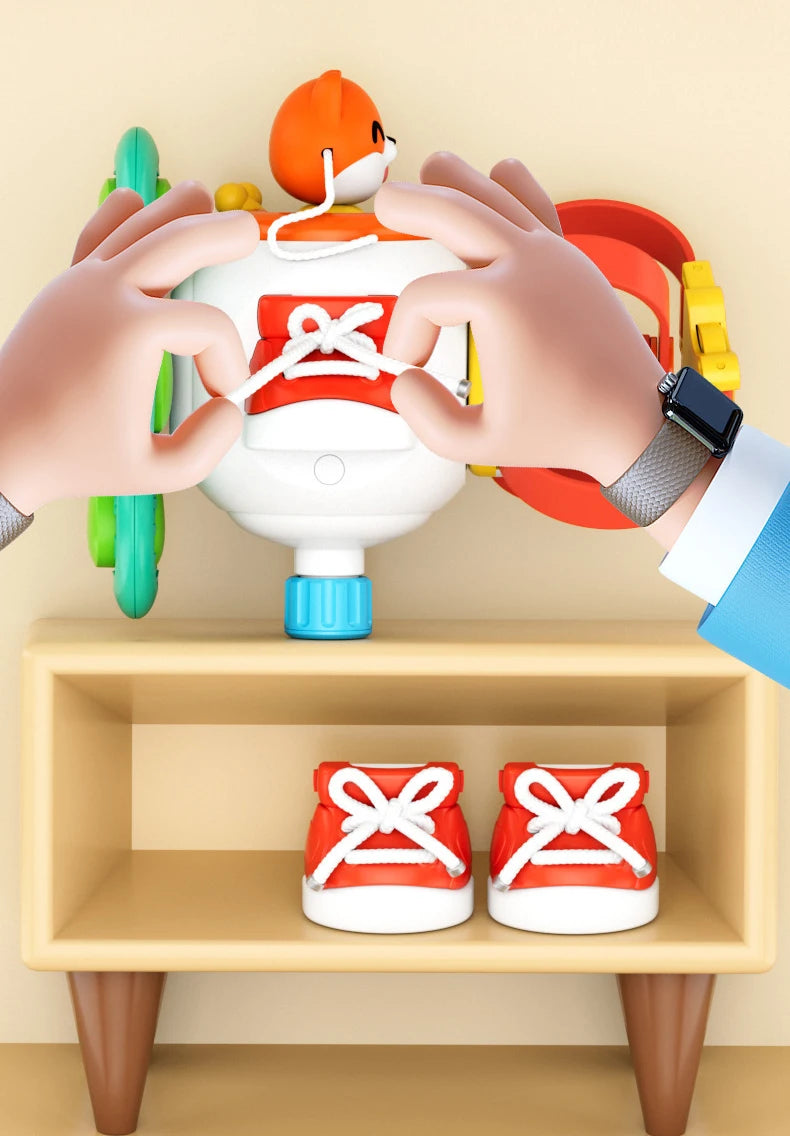 Baby Busy Board Würfel – Montessori Sensorikspielzeug für Kleinkinder | Lernspielzeug zur Förderung der Feinmotorik und ideal für unterwegs ab 1 Jahr